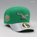 PHILADELPHIA EAGLES NFL KICKOFF 1993 BOTANY GREEN SILVERSTONE METALLIC NEW ERA FITTED CAP