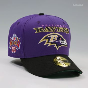 BALTIMORE RAVENS NFL KICKOFF 1996 PURPLE ORCHID JET BLACK NEW ERA FITTED CAP