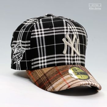 NEW YORK YANKEES 1998 WORLD SERIES "BLACK BURBERRY CHECK INSPIRED" ELITE SERIES NEW ERA HAT