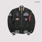 NEW ERA X ALPHA INDUSTRIES COLORADO ROCKIES REVERSIBLE BOMBER JACKET