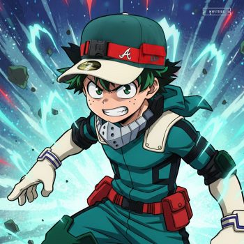 ATLANTA BRAVES MY HERO ACADEMIA DEKU'S COSTUME INSPIRED ELITE SERIES NEW ERA HAT